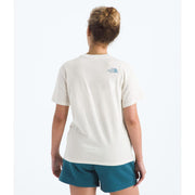 The North Face Evolution Regenerative Ink Half Dome Women's Active T-Shirt, White Dune, Medium, 100% Cotton, Relaxed Fit, NF0A8EWB