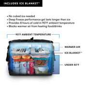 Arctic Zone Titan Iceless Zipperless Soft Cooler with Deep Freeze Gel Ice Blanket, 25 Quart, 38-Can Capacity, Bright Blue or Quarry Gray