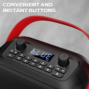 Monster Portable Bluetooth Speaker, 40W Loud Stereo Sound, Bluetooth 5.3, 12H Playtime, Handle Design, AUX, TF Card, USB Drive, FM Radio, Black, MS22119