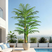 Keeplush 7ft Artificial Golden Cane Palm Tree, Large Indoor Faux Plant with Textured Trunks and Flexible Fronds