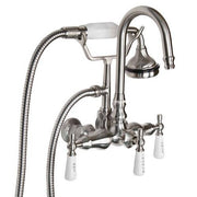 Gooseneck Tub Faucet with Hand Shower and 4