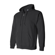 Gildan 18600 Heavy Blend Full-Zip Hooded Sweatshirt, Black, 50/50 Cotton Polyester, Size: S, Black