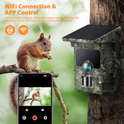 Campark Solar Powered Trail Camera, 46MP, 4K 30fps Video, 0.1s Trigger, Night Vision with 36 Infrared LEDs, WiFi Bluetooth, Loop Recording, Waterproof IP66, Rechargeable Battery T300