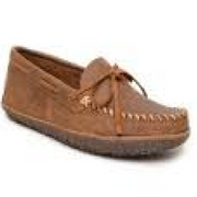 Minnetonka 793A Tie Thread Slippers for Men - Brown Ruff - 10.5M