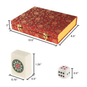 Hey! Play! 80-MAHJ Chinese Mahjong Game Set with 146 Tiles, Dice, and Ornate Storage Case