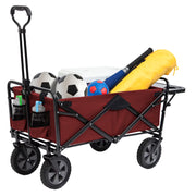 Mac Sports Folding Wagon with Tailgate and Table, Red