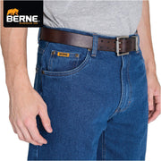 Berne Men's Heritage Relaxed Fit Straight Leg Jeans, Stone Wash Dark, 44W x 30L, P422