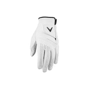 Callaway Golf Dawn Patrol Full Leather Golf Glove, Opti-Fit Adjustable Closure, Breathable Design, White, Medium-Large, Left Hand, 5324179
