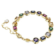 Swarovski Stilla Bracelet with Multicolor Crystals, Gold-Tone Plated, Adjustable 6.38-7.88 in, 5662925