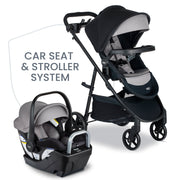Britax Willow Brook S+ Infant Car Seat and Stroller Travel System with ClickTight Installation, RightSize Adjustable Fit, All-Wheel Suspension, SafeWash Fabrics, Jade Onyx