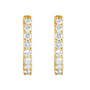 Unique Moments Women's 1/2 Ct Round Lab Grown Diamond Huggie Earrings, Yellow Gold Plated Sterling Silver