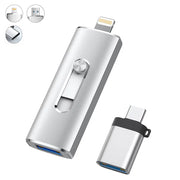 Kexin KEIXN10 Flash Drive for iPhone 256GB USB 3.0 iOS Memory Stick for iPhone iPad Android Computer, 3-in-1, White