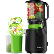 Ecoself Cold Press Juicer, 5.3 Inch Extra Large Feed Chute, 1.7L Capacity, 250W Motor, Black