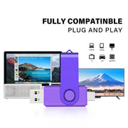 RIMZNG USB Flash Drive, 1TB Dual USB and USB C Connectors, Plug and Play, Lightweight with Metal Ring, S01