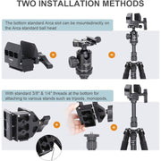 Fooletu Shooting Tripod with Adjustable Height 25-75 in, Aluminum Alloy, Black, Shooting Saddle Clamp, 360 Rotating Ball Head KQ-299+K-1
