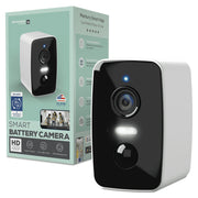Merkury Smart 1080p HD Battery Security Camera with Spare Battery, Wireless, Indoor and Outdoor, White, MI-CW136-199W