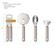 Beautiful 19656 4-Piece Essentials Gadget Set, Porcini Taupe by Drew Barrymore