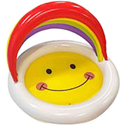 Bluescape WM51369 48 x 31Inch Inflatable Smiley Kiddie Pool with Rainbow Sunshade, ages 2 & up