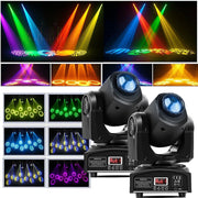 Wondnuga 2 Pack 120W Moving Head Spotlights with 8 Gobos, 8 Colors, 11CH DMX512, Sound Control, Black
