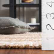 Safavieh Natural Fiber Hudson Geometric Area Rug, Handmade Jute, Natural/Bleach, 6 ft x 9 ft, Flat Woven, NF841A-6