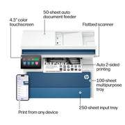 HP LaserJet Pro MFP 4112fdn Monochrome Laser Printer, Duplex, Multifunction with Copier, Scanner, Fax, Ethernet, 50-Sheet ADF