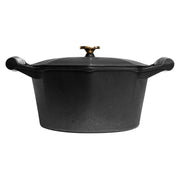 FINEX DL5-10001 Cast Iron Collection 5 qt. Octagon Cast Iron Dutch Oven in Black with Lid
