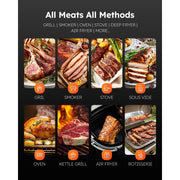 AYMDKI Wireless Meat Thermometer with Dual Probes, 6 Sensors, 0.5S Instant Read, LCD Display, IP67 Waterproof, 400FT Bluetooth Range