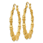 Brilliance Fine Jewelry E71065.WM Womens 14K Yellow Gold Bamboo Hoop Earrings