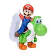 Jakks Pacific Super Mario Galaxy Movie Mario Riding Yoshi 8 Inch Action Figure, Multicolor, Interactive Flying Pose 432814