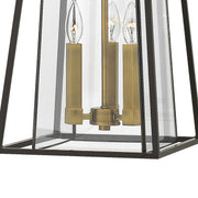 Hinkley Lighting Walker LED Hanging Lantern, Buckeye Bronze, 11.5 in Wide x 17.25 in High, 3-Light Outdoor Pendant 2102KZ