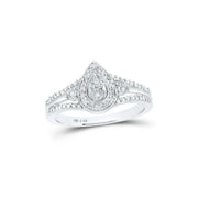 Unbranded TJM627838 Sterling Silver Womens Round Diamond Teardrop Ring