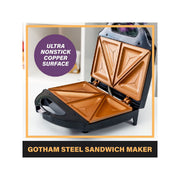 Gotham Steel 6007257 Dual Electric Sandwich Maker and Panini Grill with Ultra Nonstick Copper Surface