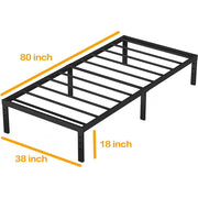 Eavesince Twin XL Platform Bed Frame, Heavy-Duty Alloy Steel, 18 in Height, Black