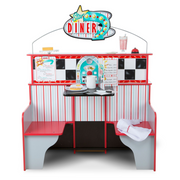 Melissa & Doug 3951 Double-Sided Wooden Star Diner Restaurant Play Space