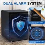 Locksworth AZ4325-1 2.0 Cubic Feet Security Safe Box, Dual Alarm System, W/Electronic Digital Keypad, LED Light for Home Office Hotel Use 15
