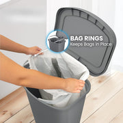 13 Gallon Trash Can with Clorox Odor Protection Lid, Gray