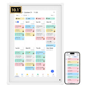 BSIMB CL101WC 10.1 Inch Digital Calendar, Touchscreen Smart Interactive Display, Color-Coded Family Scheduler, White