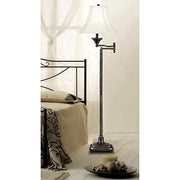 Kenroy Home Wentworth Swing Arm Floor Lamp with 15 inch diameter Cream Cut Corner Square shade