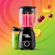 Magic Bullet Combo Blender, 600W Motor Base, 48 oz Pitcher, Personal Blending Cup with To-Go Lid, Simple Dial Controls, All Black, MBF50200AK