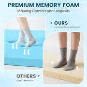 Vccoem Queen Mattress Topper, 4-Inch Dual Layer Memory Foam with Cooling Gel, Plush Pillow Top, Anti-Slip Deep Pocket, Washable Cover, B103-010