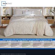 Mainstays Ikat 5-Piece Comforter Set, All-Season, Taupe Matelasse, Full/Queen