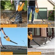 Cshidworld 20V Cordless Leaf Blower with Two 2.0Ah Batteries, 2 Speed Modes, 320 CFM, 165 MPH, Yellow