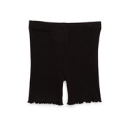 Garanimals Toddler Girl Rib Biker Shorts with Lettuce Hem, 2T, Black Soot - 60% Cotton