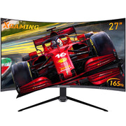 Memzuoix 27inch 165Hz Curved Gaming Monitor 1440p 144Hz QHD 2K(2560x1440) Black