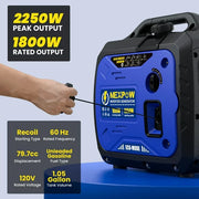 Nexpow Portable Inverter Generator 2250W Super Quiet with CO Alarm Id