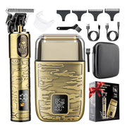 Vsmooth Professional Barber Clipper Set, Cordless Foil Shaver, Rechargeable Grooming Kit with Titanium Blades, Metal Design, 90-Minute Runtime, 965