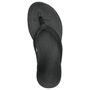 OluKai 20294-OXOX Ho'Opio Toe Post Sandals for Ladies, 9M, Onyx/Onyx