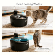 Furdear Heating/Cooling Smart Wet Food Feeder with 4 Compartments, 3-Day Refrigeration at 4C, 28C Warming, App Controlled, Black