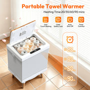 Fluey 35L Towel Warmer Bucket with Rapid Heating, LED Display, Aromatherapy, Child Lock, Gray, E2512