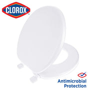 Clorox 59015 Antimicrobial Round Soft Cushioned Toilet Seat
